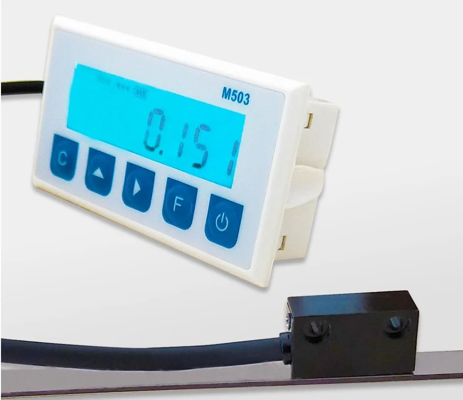 Linear integrated embedded encoder digital display with small magnetic grating scale