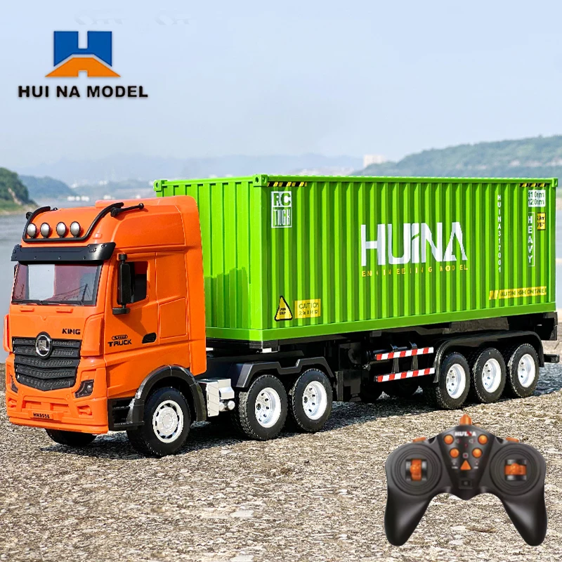

HUINA 1317 Rc Truck 1/18 9Ch Alloy Remote Control Container Cars Trucks Lighting Sound Radio Controlled Electric Kids Toys Boys