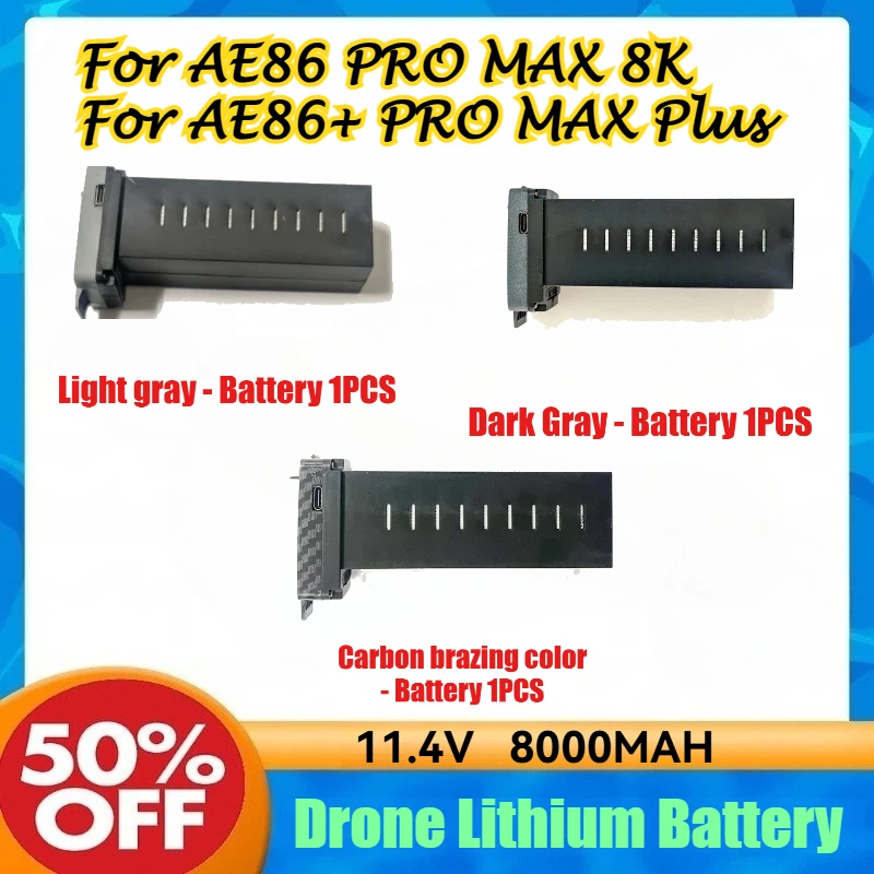 

High-Quality Drone Battery 8000mAh 11.4V for AE86 PROMAX 8K Professional Drone for AE86+ PRO MAX Plus Carbon Battery Spare Parts