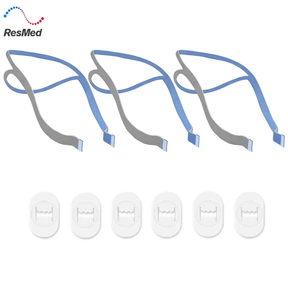 3 Replacement Headgear for Resmed Airfit P10 Nasal Pillow CPAP Mask Straps Included 3 Straps and 6 Adjustment Clips