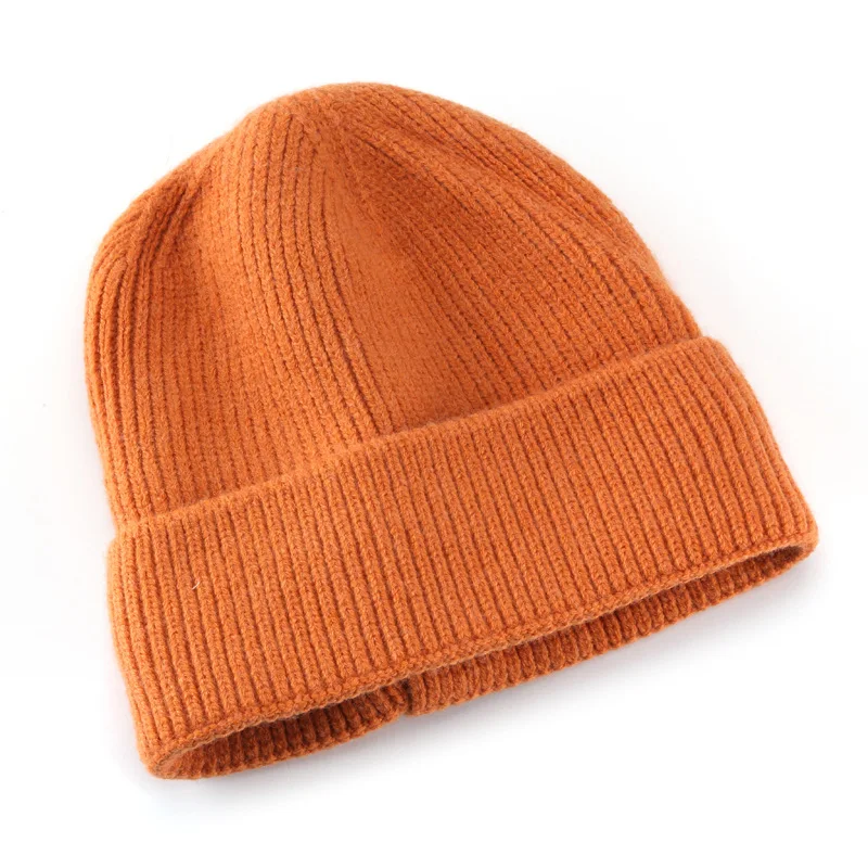 Unisex Winter Solid Color Plus Velvet Elastic Knitted Hat Beanie Light Board Wool Outdoor Warm And Cold-proof Sports Ski Curling