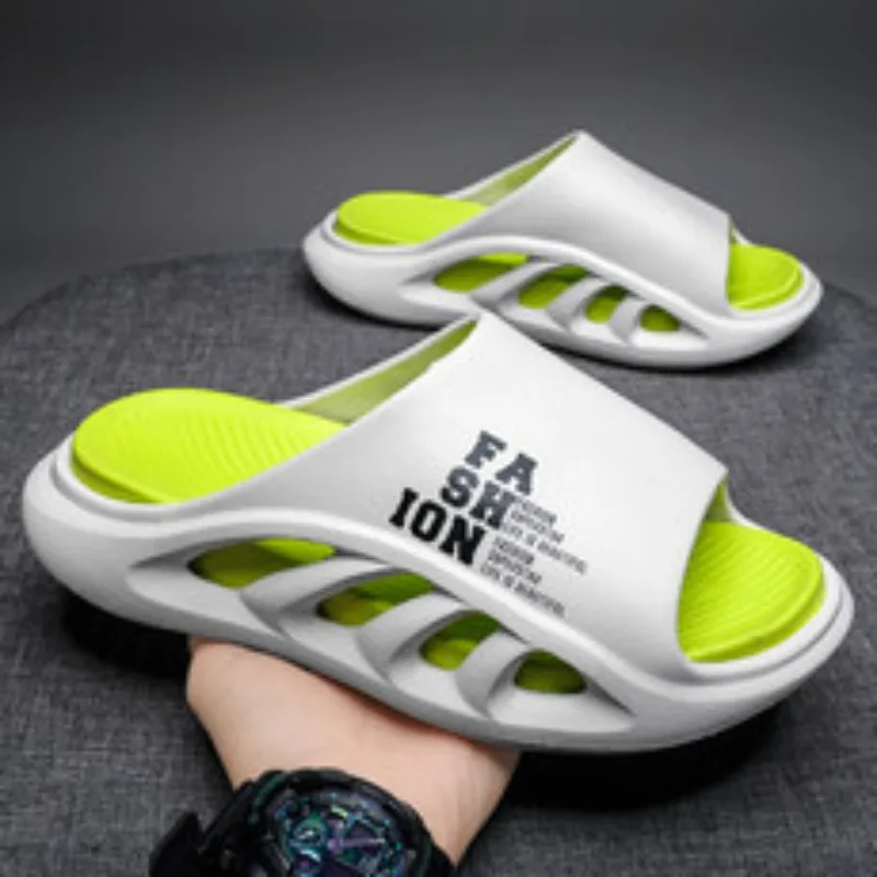 

Мужские шлепанцы Shevalues на мягкой подошве из ЭВА, новые летние мужские тапочки, дышащие полые пляжные сандалии, легкие удобные домашние шлепанцы