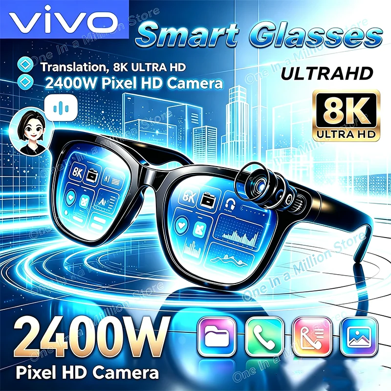 Oculos-inteligentes-vivo-8k-2400mp-com-ia-video-foto-bluetooth-conversacao-traducao-gravacao-e-musica