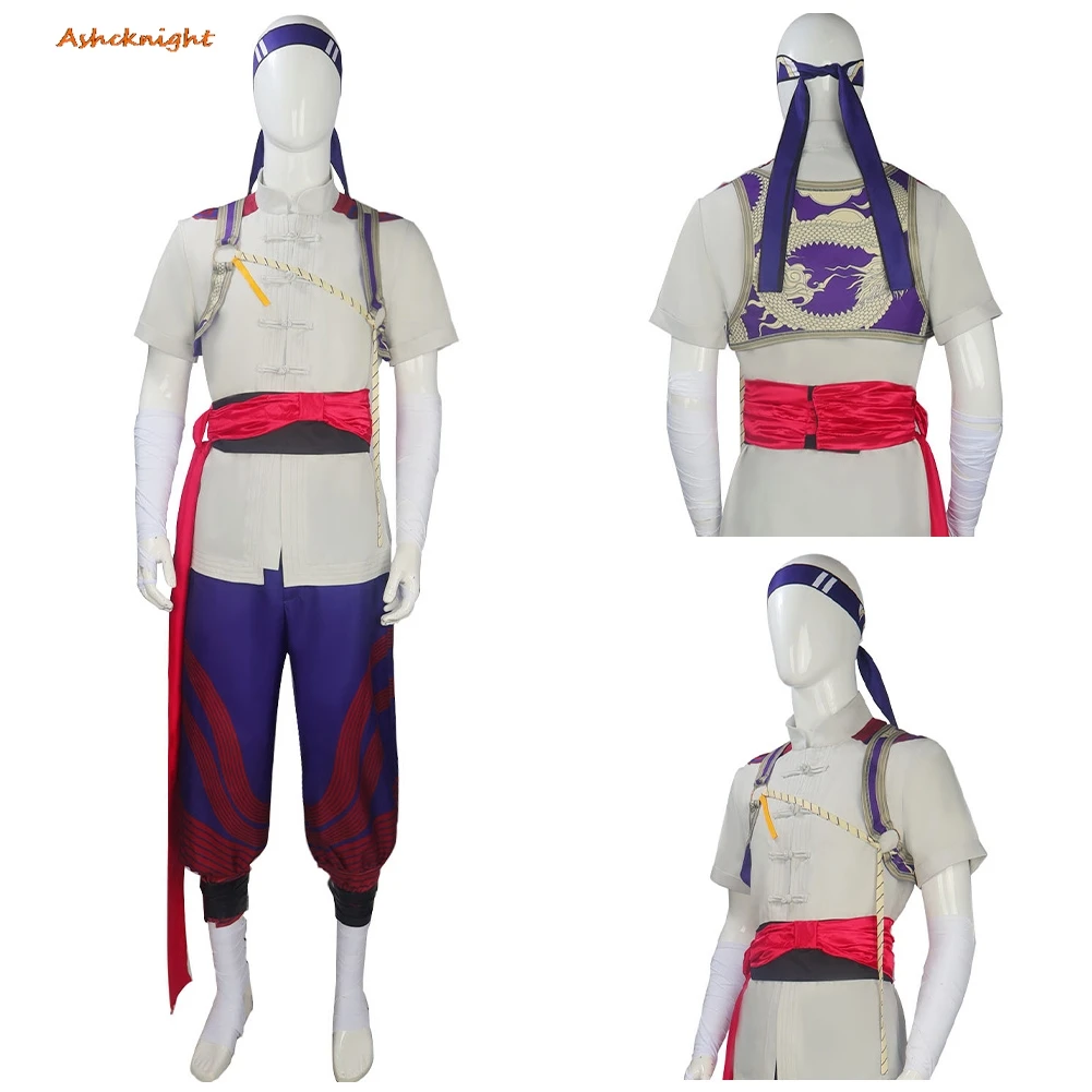

Game Mortal Kombat 2 Cosplay Fire God Liu Kang Clothes Men Party Disguise Roleplay Male Outfits Suit Halloween Costume Carnival