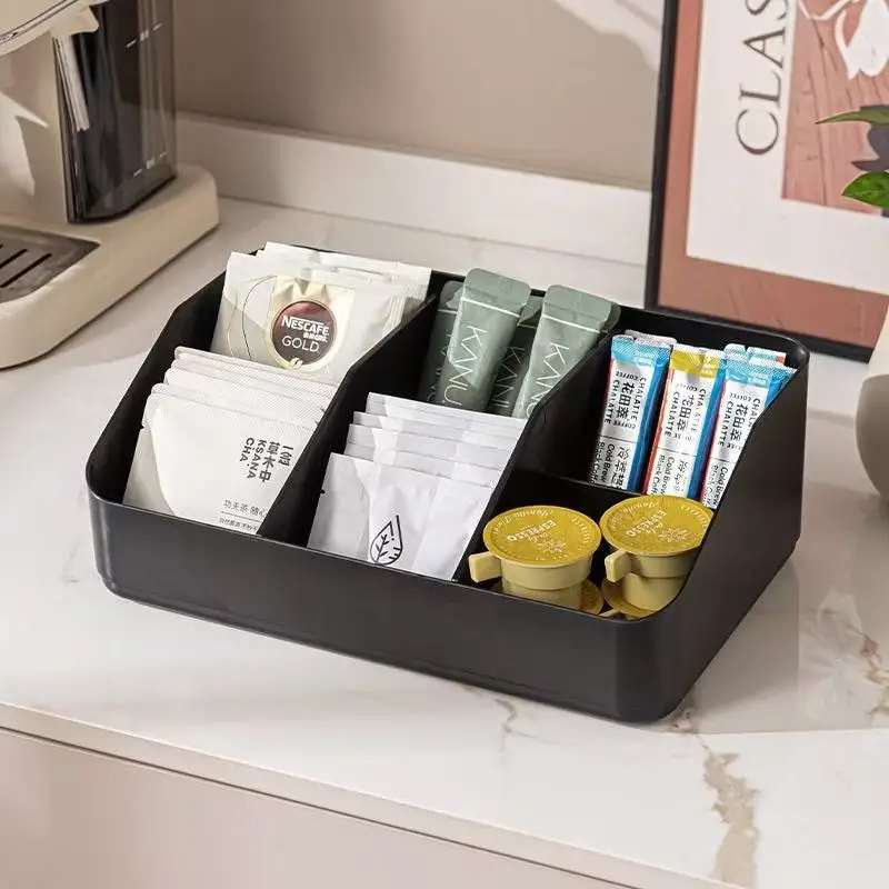Multi-functional Scalable Cup Holder Coffee House Desktop Organizer Milk Tea Shop Straw Napkin Storage Rack Plastic Organizer