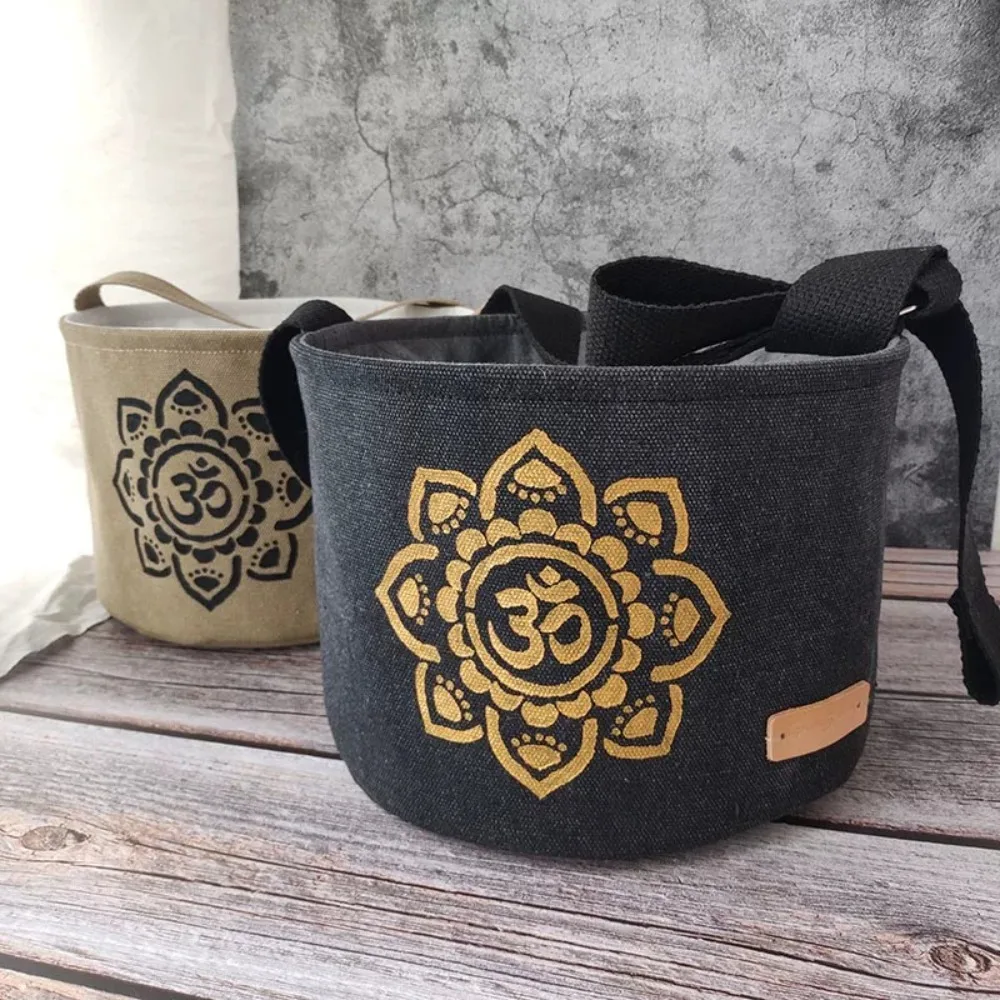 Handmade Canvas Tibetan Singing Bowl Carry Bag for Sound Healing 6-14 Inch Crystal Sound Bowl Storage Pouch Portable Protective