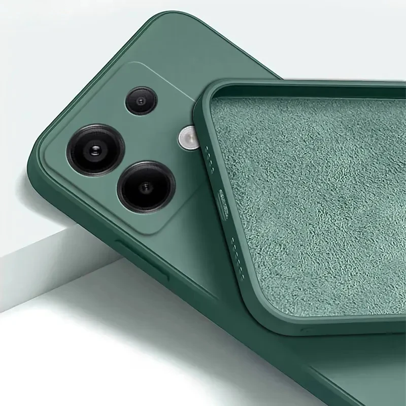 Square Liquid Silicone Case for Xiaomi Redmi Note 13 Pro 5g Full Protection Soft Phone Cover Note 13Pro POCO X6 Fundas