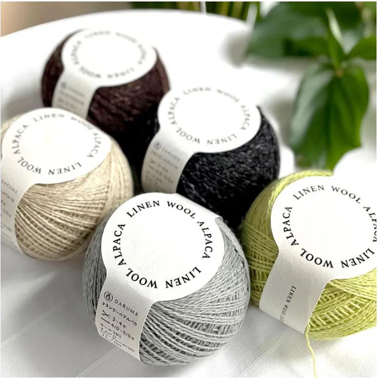 

JAPAN DARUMA Linen Wool Alpaca Medium-Fine Linen-Wool Blend Yarn – Natural Fiber Thread for Knitting, Crochet & Embroidery