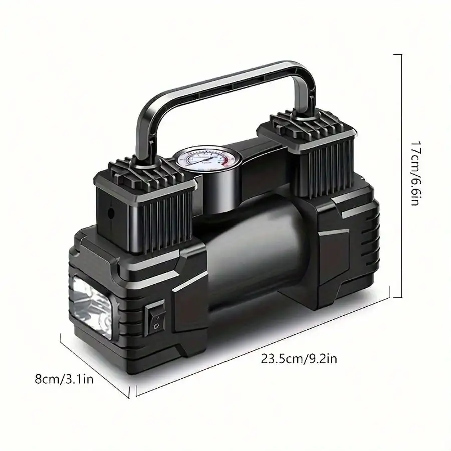 Portable Air Compressor CQ-023 | Digital Display | Fast Inflation For Cars, Motorcycles & Bicycles | Sleek Metallic Design | Quick Charge Technology | Ideal For Travel & Roadside Emergencies, Air Compressor Accessories