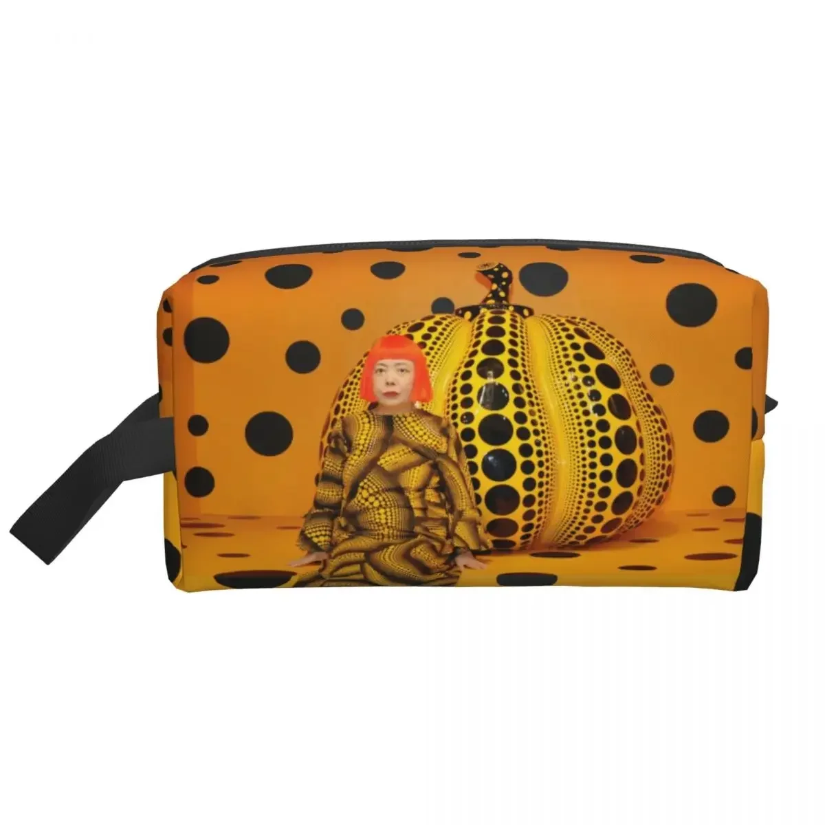 Yayoi Kusama Polka Dot Pumpkin Toiletry Bag for Japanese Artist Makeup Cosmetic Organizer Lady Beauty Storage Dopp Kit Case