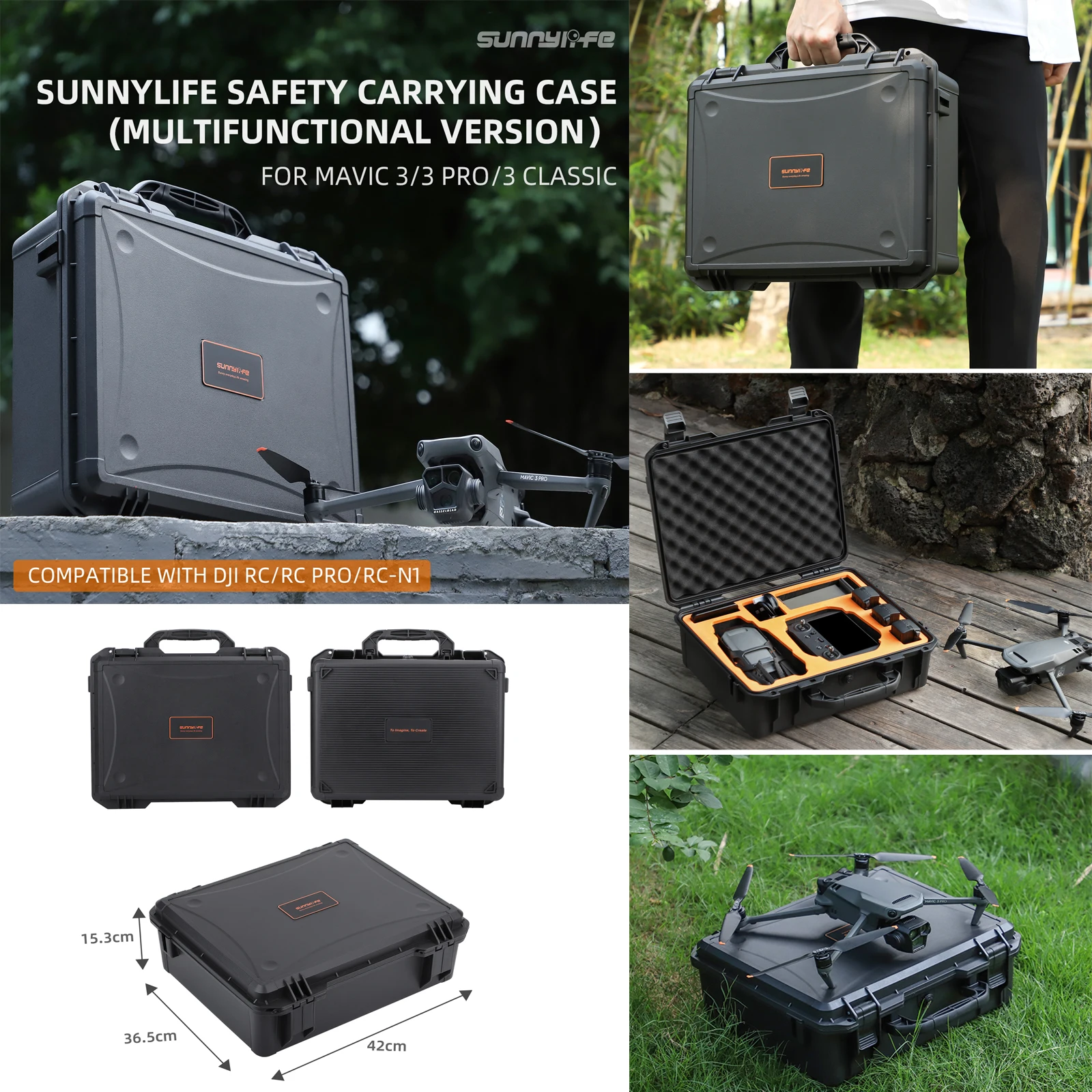 For DJI Mavic 3 Pro Suitcase Hard Shell Waterproof Case DJI Mavic 3/3 Classic Explosion-proof Carrying Box Drone Accessories Box