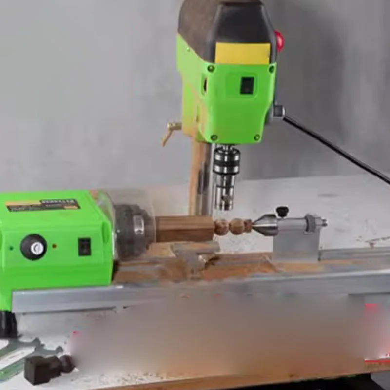 220V 480W Variable Speed Mini Benchtop Wood Lathe - MICRO Woodturning Lathe Grinding Polishing Beads Drill Rotary Tool Set