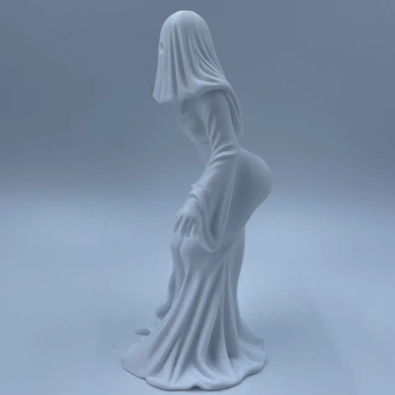 A white ghost figurine, dark style decoration, desktop home ornament, creative gift, niche collectible view 6