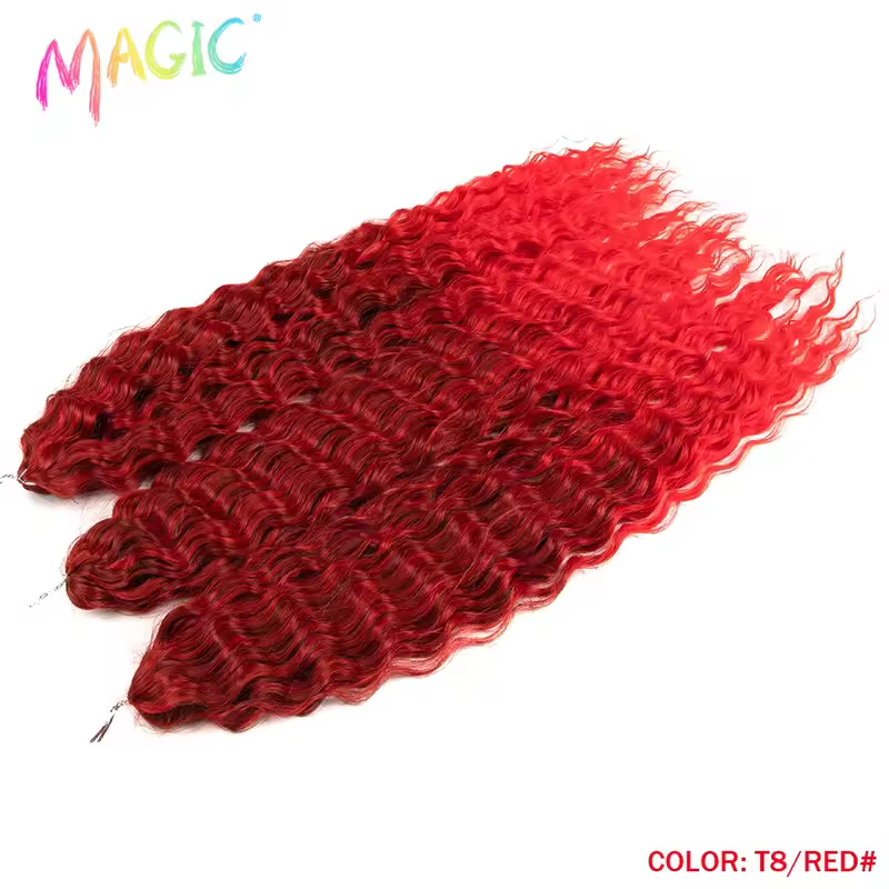 Magic Ariel Curl Hair Water Wave Twist Crochet Hair Synthetic Braid Hair Ombre Blonde 22 Inch Deep Wave Braiding Hair Extension - Image 43