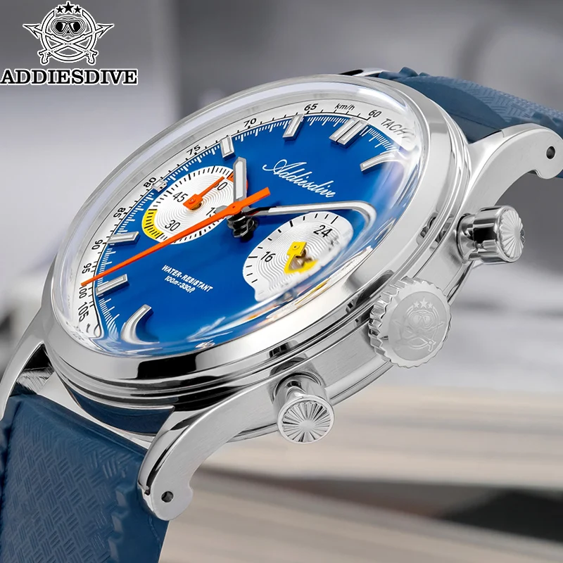 

ADDIESDIVE New Mens Quartz Watch Luxury Dive Chronograph VK64 Japanese Movement 100M Waterproof Sports Wrist Watch AD2529