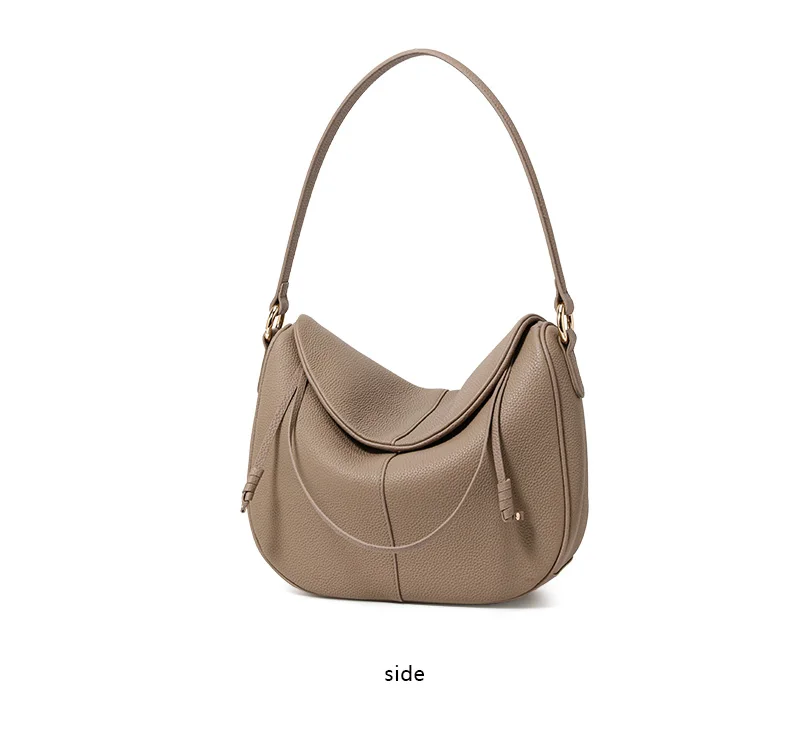Damen-Umhängetasche aus echtem Leder, vielseitiges Design, hochwertiges Gefühl, einzelne Schultertasche, für Pendler, lässig, schlichtes Modell 2026 Tasche – Detail 9