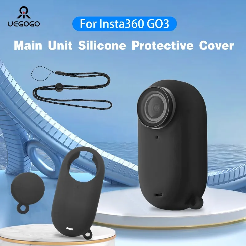 

For Insta360 GO 3 Silicone Protective Cover All-round Protection Action Camera Case/Body Case Neck Strap Camera Accessories