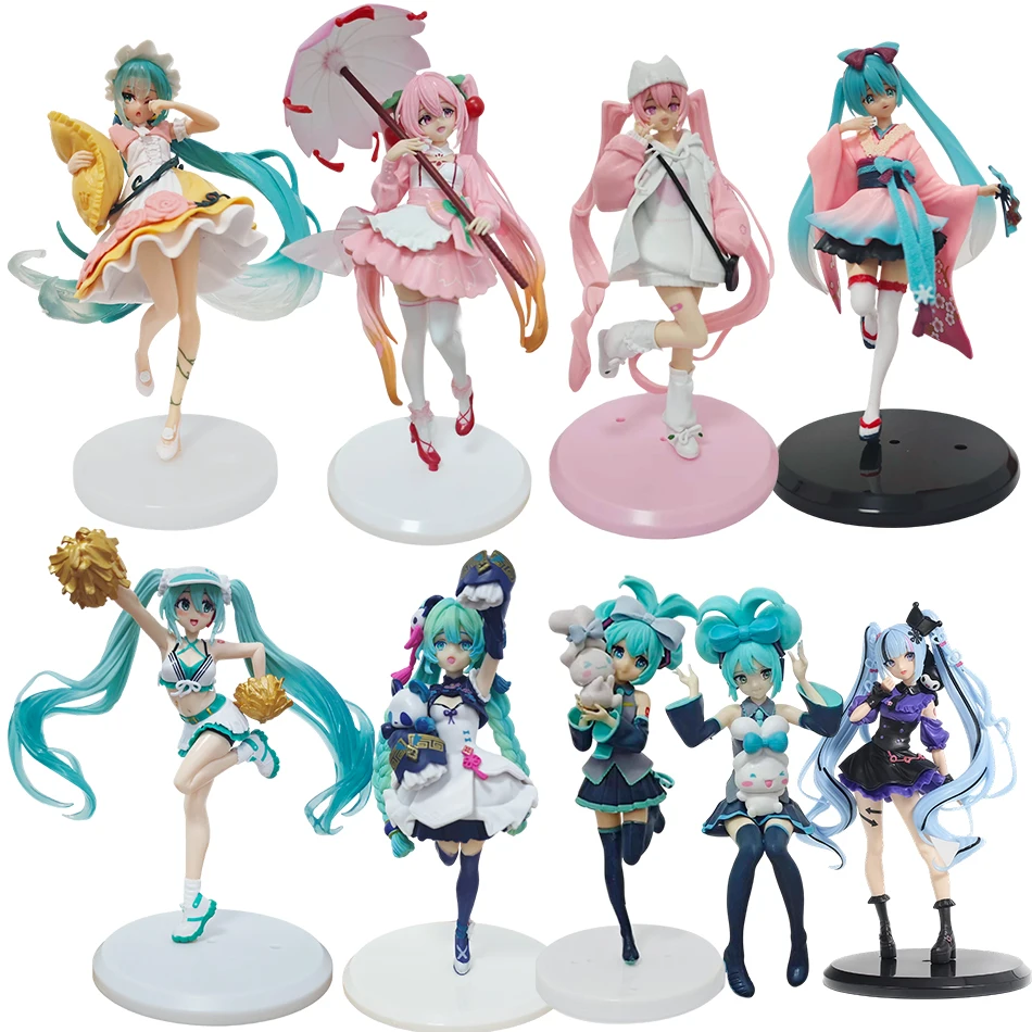 Hatsune Miku Anime-Charakterfigur, Liebliches Design im Japanischen Stil, Niedliches Mädchen-Miku, Handgefertigtes PVC-Modell, Ornamente für Miku-Fans