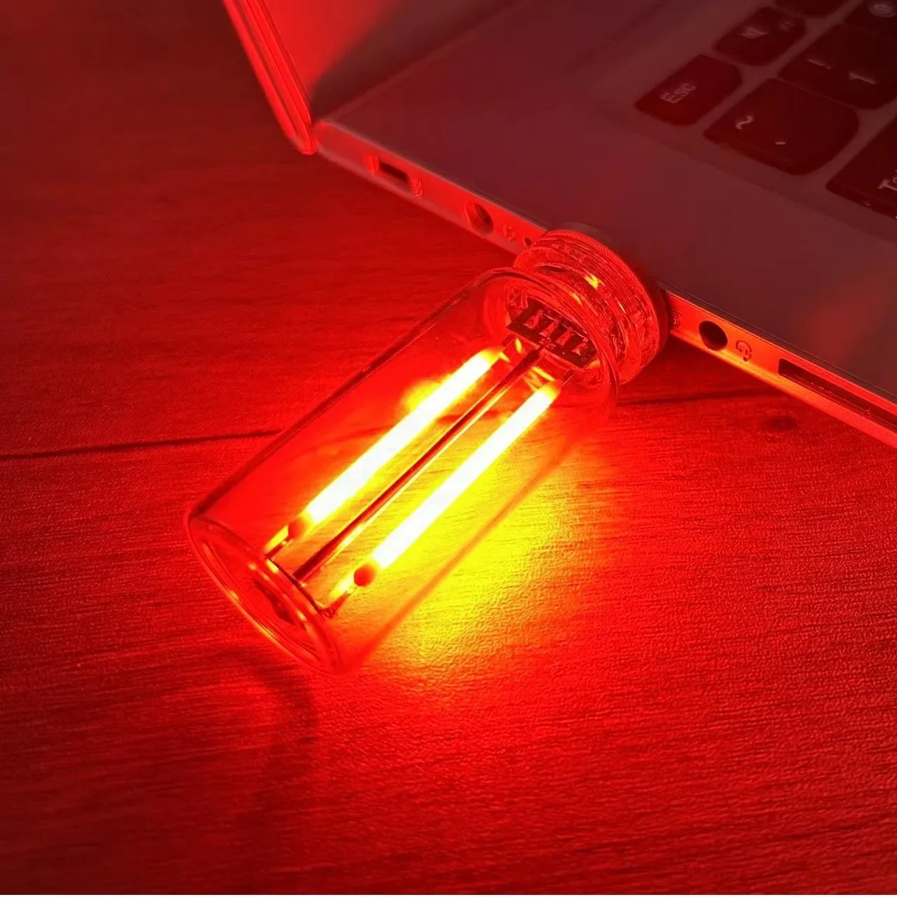 Lampu malam USB kreatif imitasi Retro, lampu tidur malam penghemat energi, lampu samping tempat tidur, suasana hati mobil Tungsten