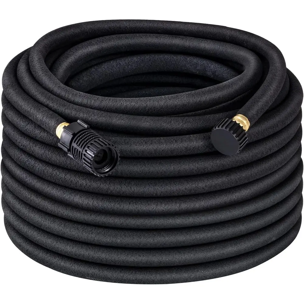 

Шланг 100 футов для садовых кроватей, круглый капельный шланг 5/8 дюйма с регулятором давления, гибкая герметичность, экономия воды 75% воды, орошение