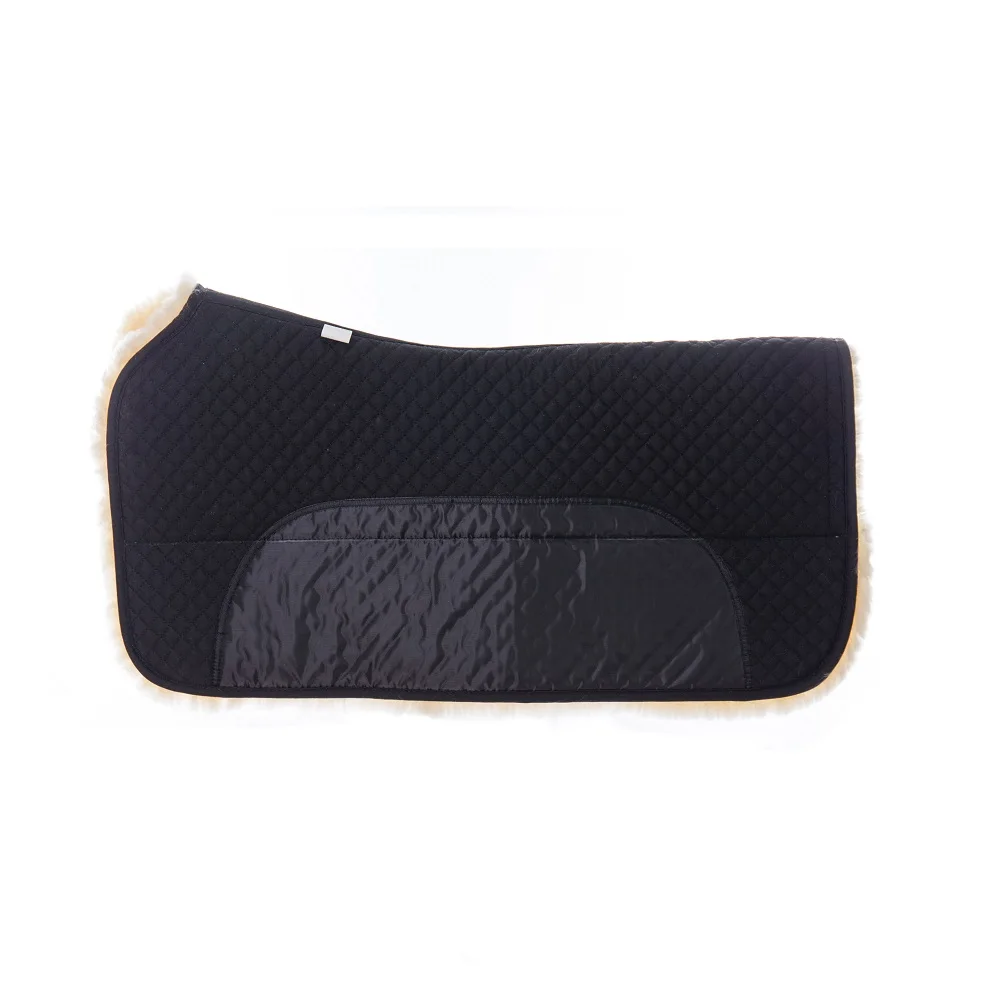 

Equestrian Equipment Full Sheepskin Saddle Pad Black Cloth Horse Saddle Pad