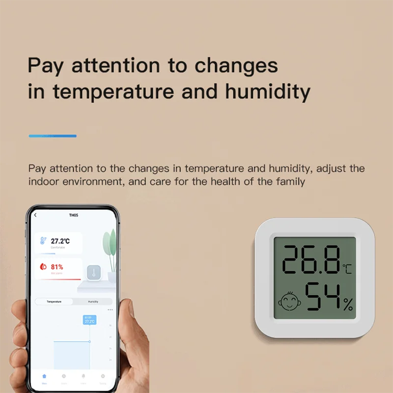 Tuya BT MiNi Temperature and Humidity Sensor LCD Display Bluetooth Compatible Thermometer and Hygrometer With Google Home Alexa