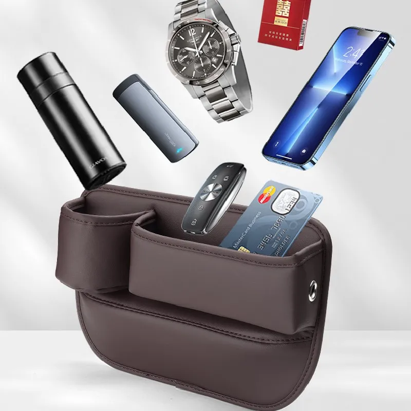 For Citroen C3 C5 Aircross 2017~2025 Car Seat Gap Filler Storage Box With Cup Holder Sundries Tidying Organizer Case Accessories