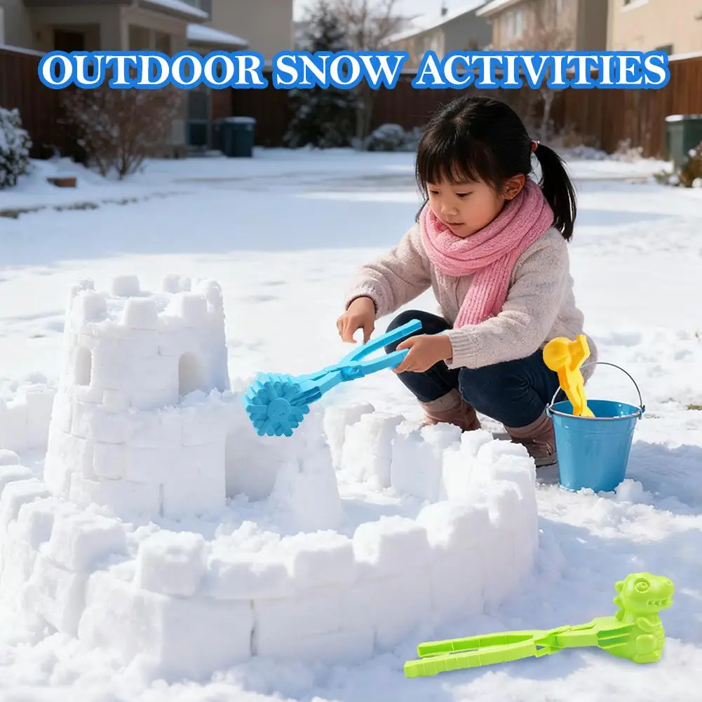 4 szt. Urocze narzędzie do robienia śnieżek w kształcie kaczki, plastikowa forma do śniegu i piasku na zimowe zabawy na świeżym powietrzu, do bitew na śnieżki i sportów na świeżym powietrzu.