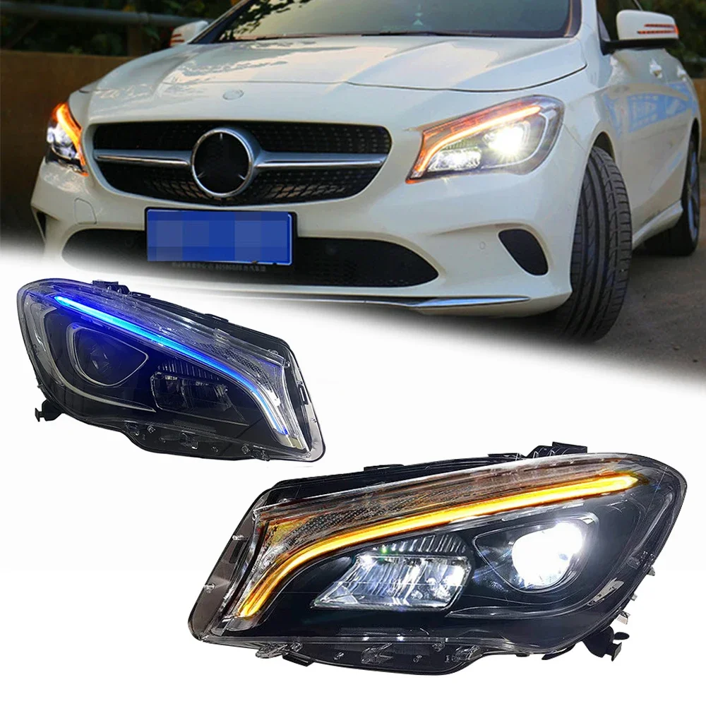 

Светодиодные фары для Mercedes Benz CLA W117 13-19, новый стиль, светодиодные DRL, автомобильные фары в сборе, аксессуары для сигнала, модифицированная лампа