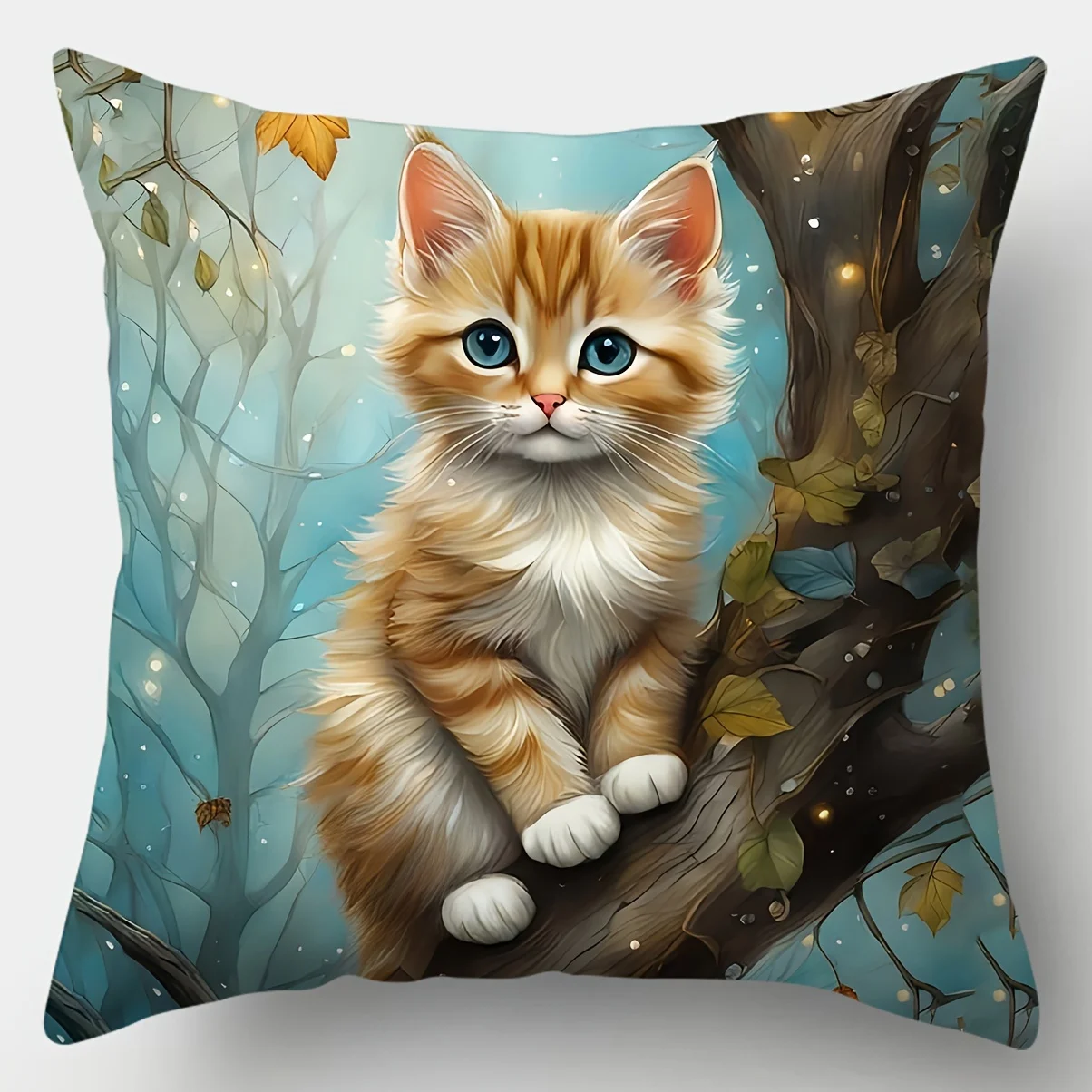 4Pcs Cute Kitten Pillow Covers 45x45cm Double-sided Printed Cushion Cases Cat Animal Home Decor Throw Pillows No Insert