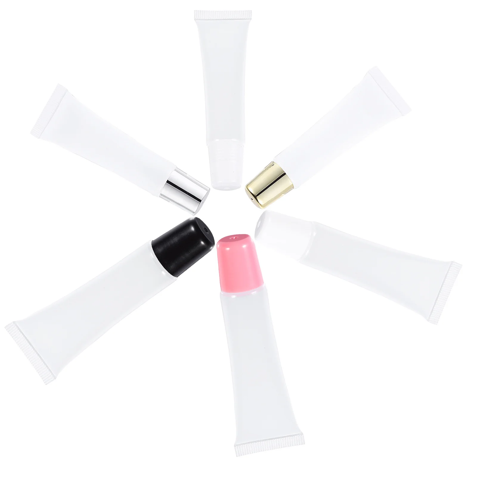 24 pçs tubos de brilho labial recipientes vazios transparentes para bálsamo labial shampoo chuveiro gel à prova de vazamento espremer portátil recarregável