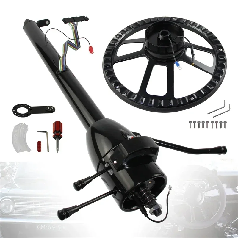 Electrophoretic Coating 32''/30''/28'' Inch Tilt AT Automatic Style Steering Column +9 Bolt Steering Wheel For Universal LR GM