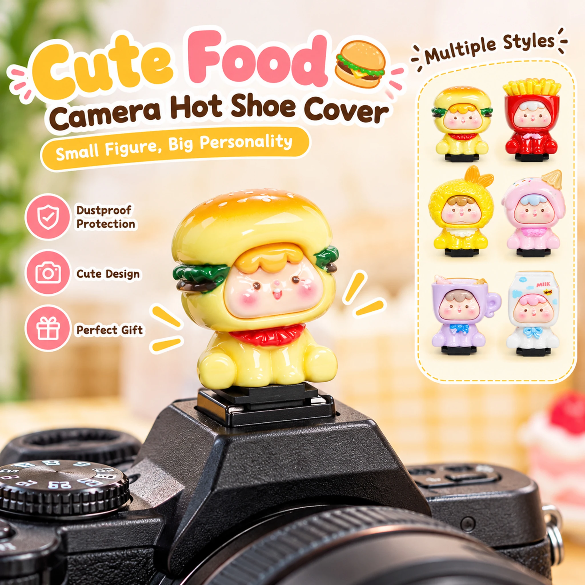 Camera Hot Shoe Cover Cute Cartoon Hot Shoe Cap 3D Decorative Protector Universal Camera Accessories DSLR Mirrorless Photo Gift