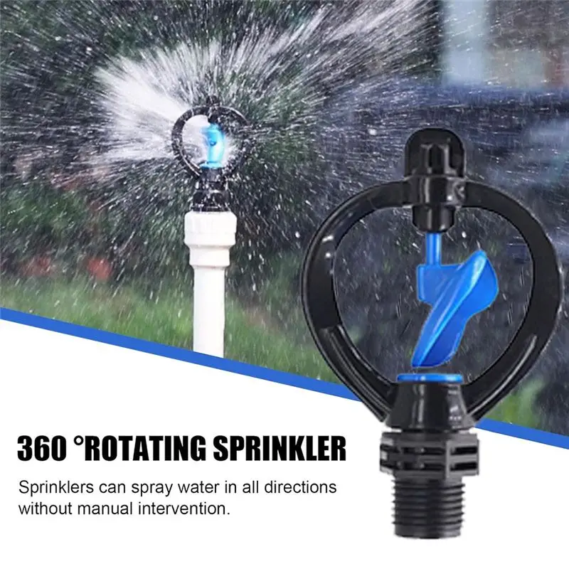 NEW HOT In Stock-50PCS G1/2 Butterfly Sprinkler Automatic External Wire Impeller Nozzle 360Degree Automatic Rotation Sprinkler I