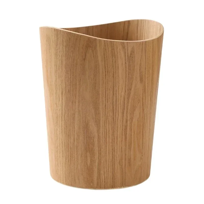 

Creative Storage Wooden Trash Can Home Bucket Garbage Bin Hotel Living Room Office Wastebasket Cans Nordic Recycling Bin