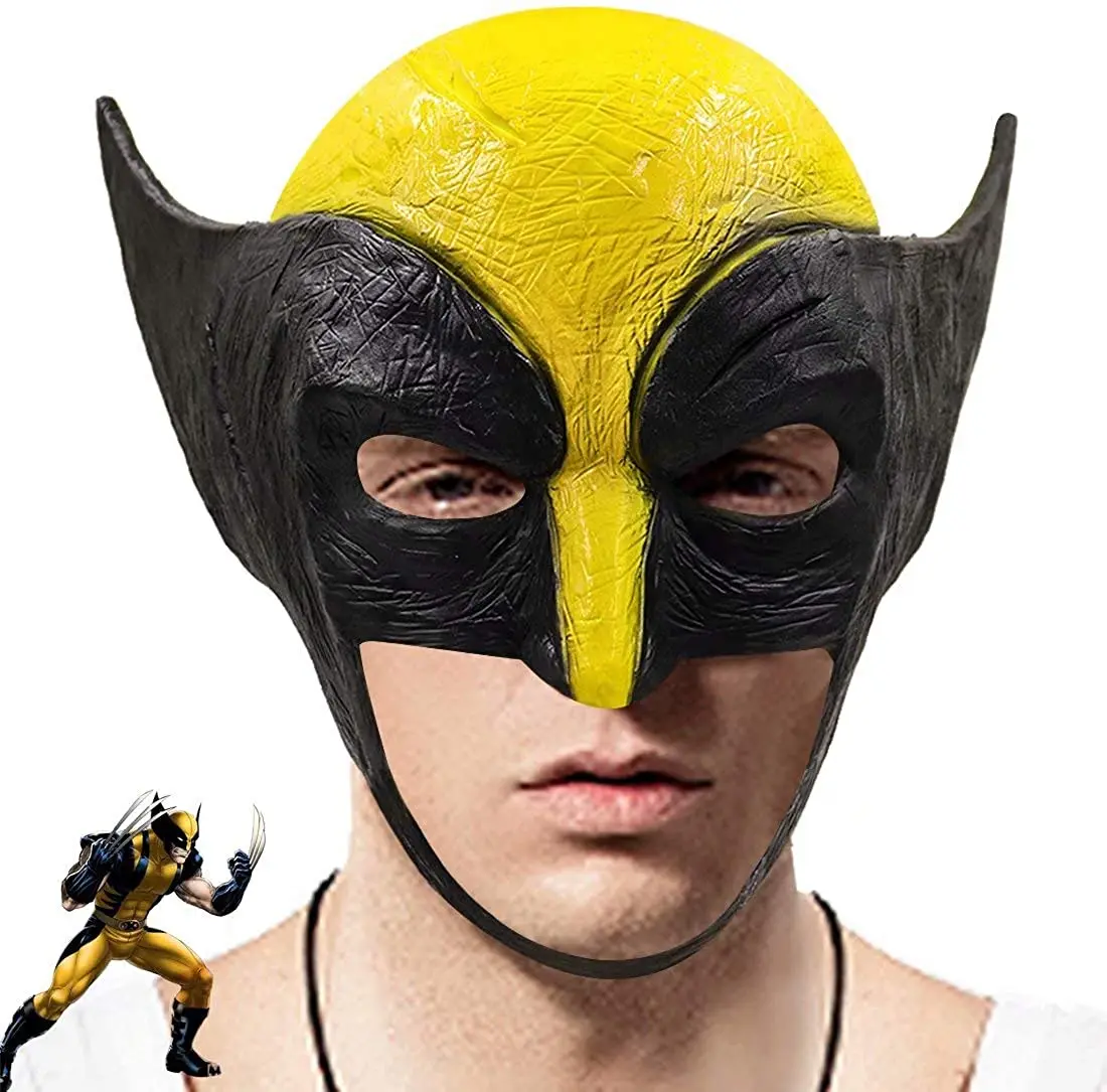 Cafele Wolverine Mask James Howlett Latex Half Face Mask Movie Cosplay Halloween Costume Props for Adults High Quality