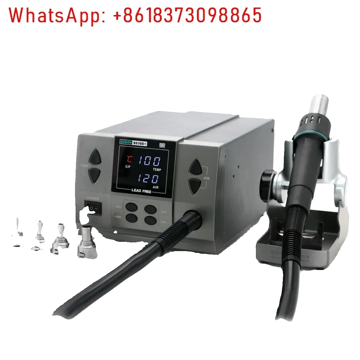 8610D + hot air gun straight wind cyclone CPU chip hot air gun