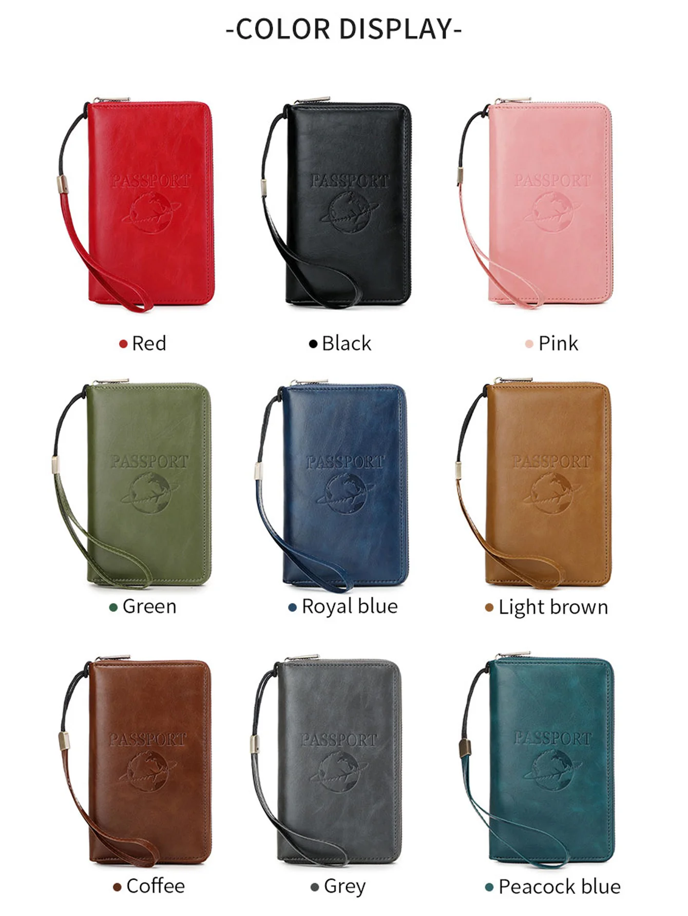 Fashionable retro passport bag RFID multifunctional ID card bank cardPU leather passport cover passport wallet travelaccessories