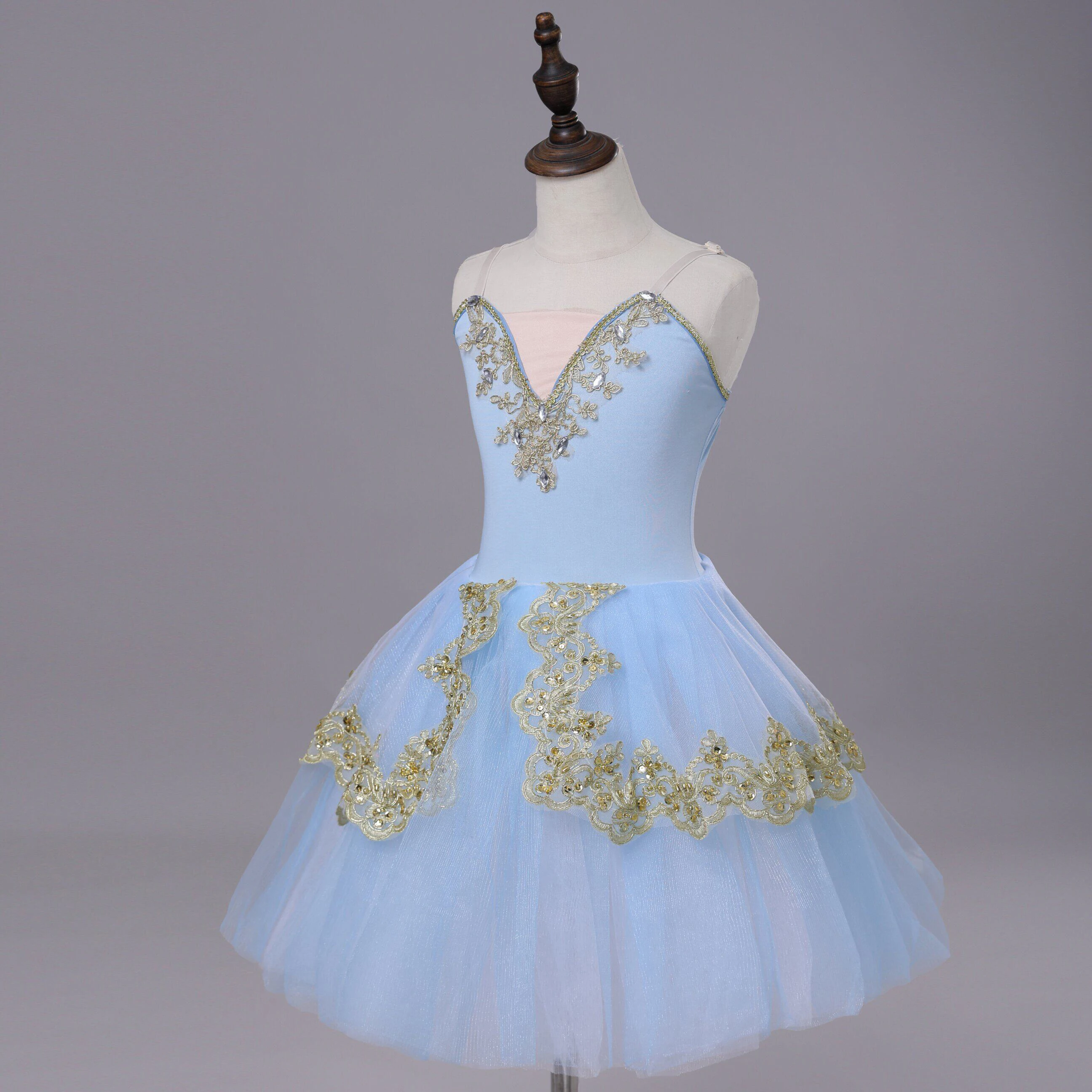 Professional Romantic Tutu long Ballet Gauzy Dress Diamond Embroidery Ballerina Party Dress Children Girl Ballet Dance Costumes