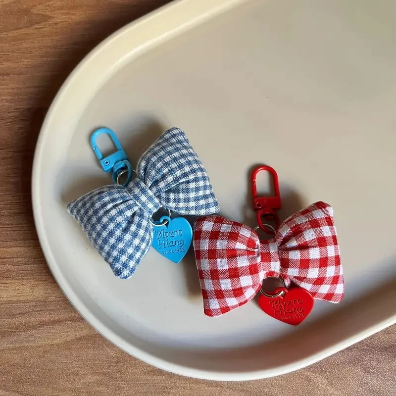 Sweetheart Candy-Colored Gingham Bow Bag Charm