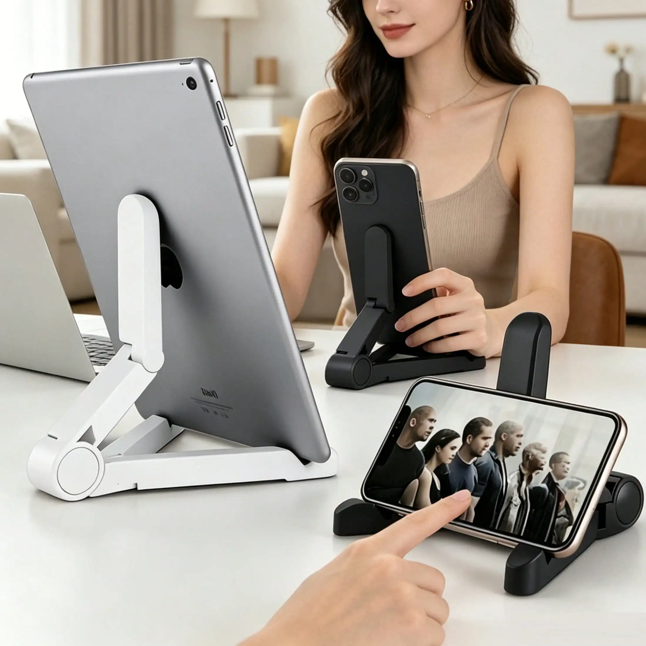 Portable Monitor Stand & Tablet Stand Holder Adjustable, Foldable, For 7 to 12 Inches Most Tablets, Kindle Fire and Smart Phones