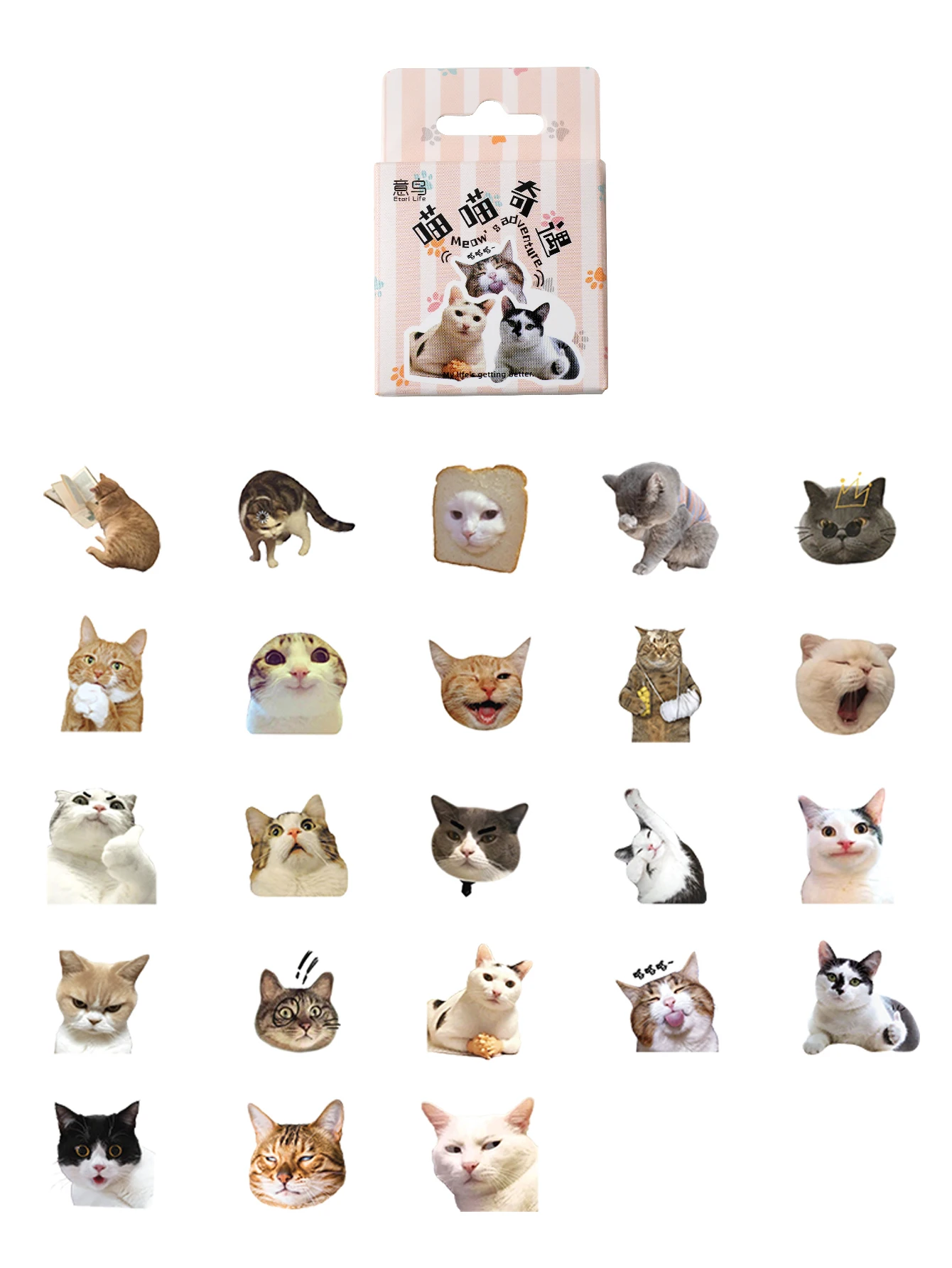 46pcs/pack Meet the Cat Japanese wind sticker DIY Decoration Student Stationery  Notebook  Diary Journal Stickersrs