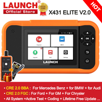 LAUNCH X431 ELITE 2.0 BBA  FGC Car Diagnostic Tools Auto OBD OBD2 Scanner All System ECU Coding Active Test Free Update Online