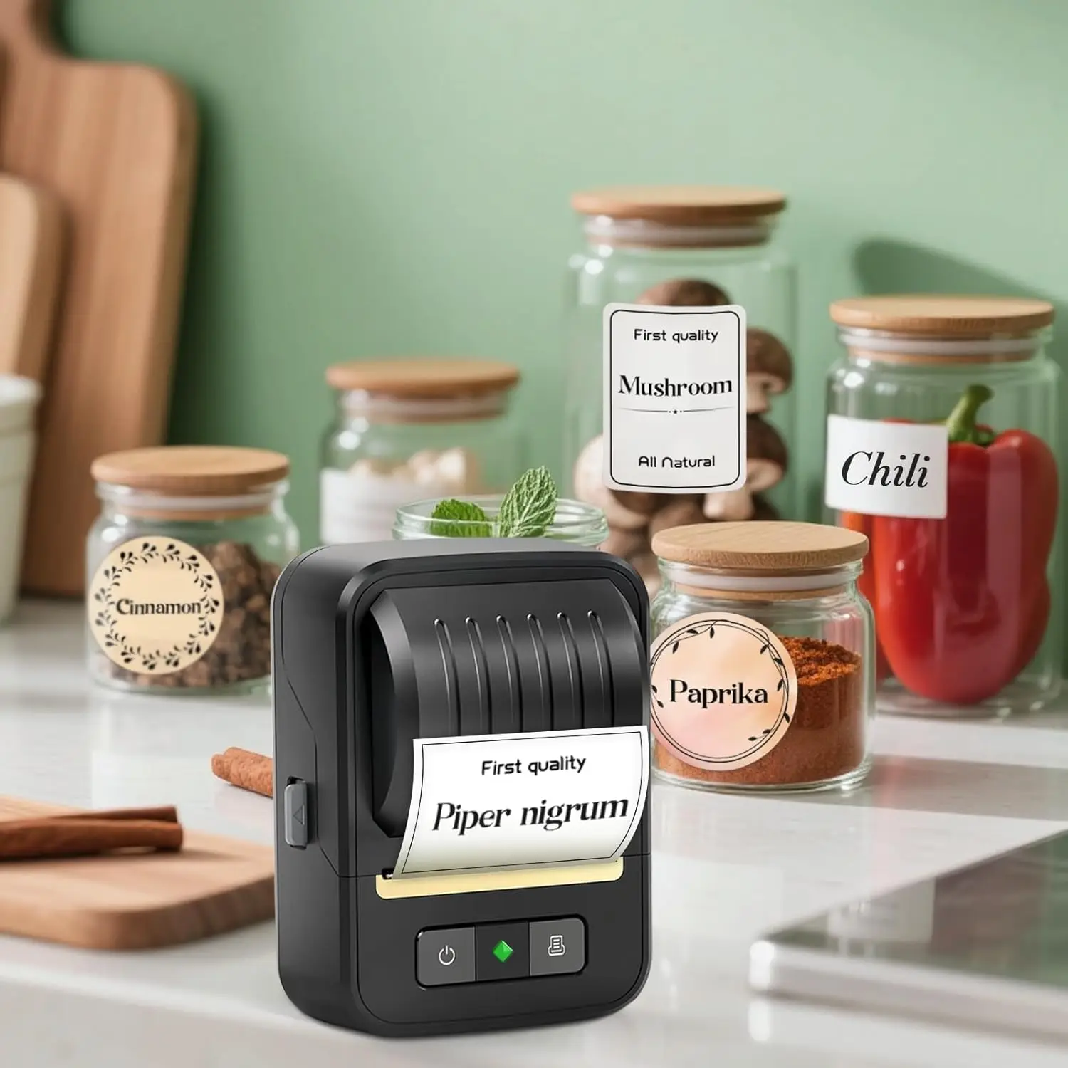 2 inch portable wireless Bluetooth thermal label printer barcode address logo Inkless Label Maker compatible with phones & PC