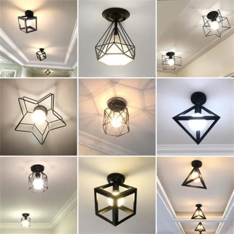 

Wrought Iron Ceiling Lamp Corridor Aisle LED Light Cloakroom Foyer Entrance Entrance Lamps Balcony Lighting