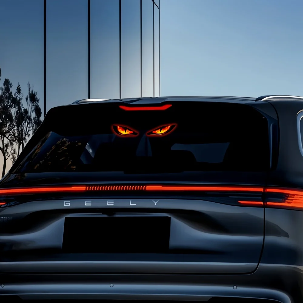 Solar-Powered Devil Eye Car Warning Light, Dual Charging Mode Suction Cup Car Window Personalized Modification Atmosphere Light, USB Charging Suction Cup Car Window Decorative Light, Car Anti-Collision Flashing Atmosphere Light, 3 Colors Available, Solar-Powered Devil Eye Car Warning Light, Wireless Suction Cup Car Window Modification Light, Car Safety Flashing Decorative Atmosphere Light