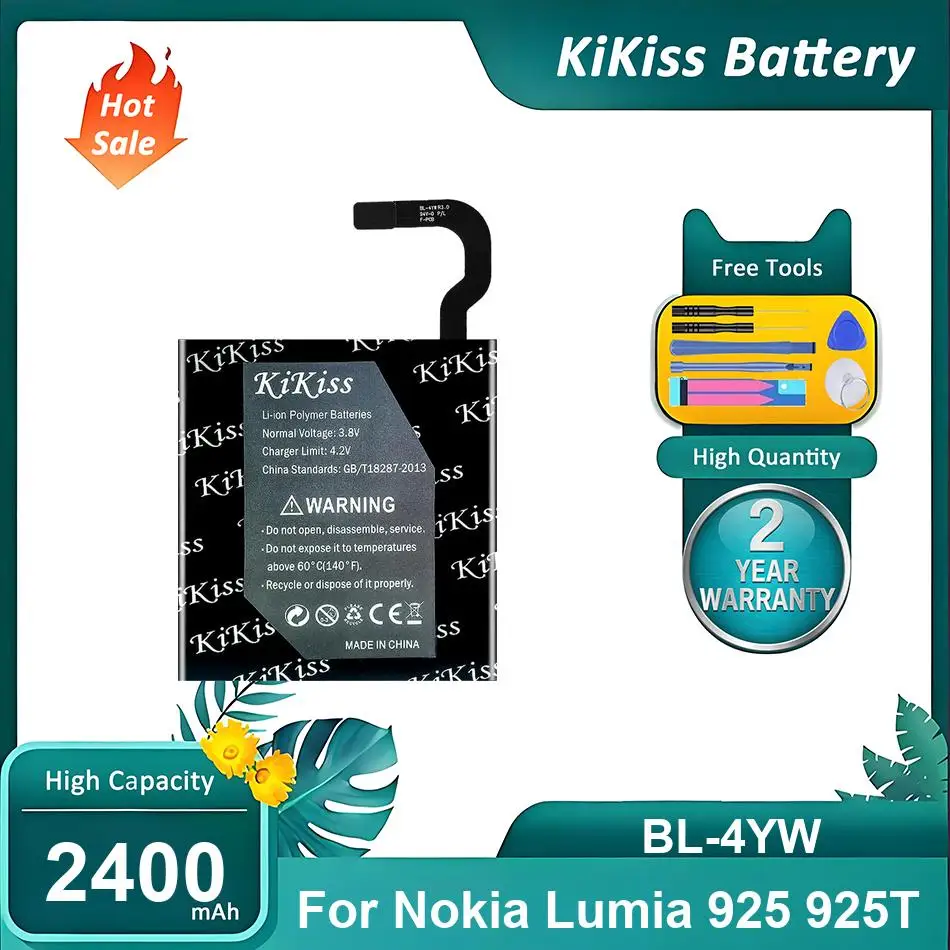 Li-ion Polymer Mobile Phone Battery For Nokia Lumia 925 925T,BL-4YW,2400mAh