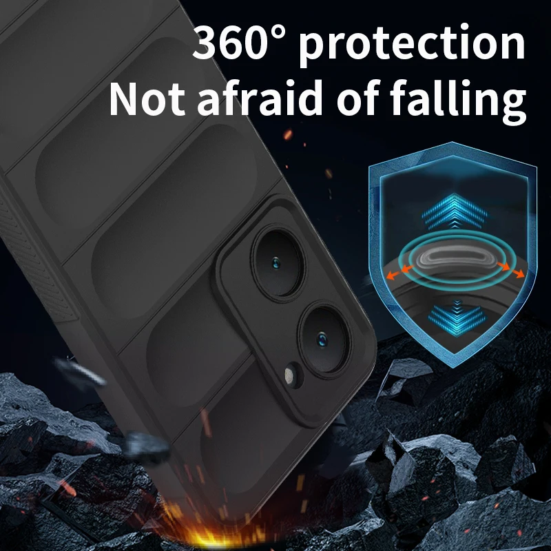 Per VIVO Y03 Y58 Y38 Y28S Y28 Y27 Y78 Y78 Plus Antiurto e Anticaduta 360 °   Custodia per telefono All-Inclusive Soft Feel con obiettivo Airbag