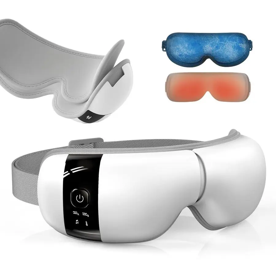 

Ultra Quiet with Double Pad Eye Massager, under 30dB Heat amp Cooling for Enhanced Comfort, Airbag and Bluetooth Music for Dark