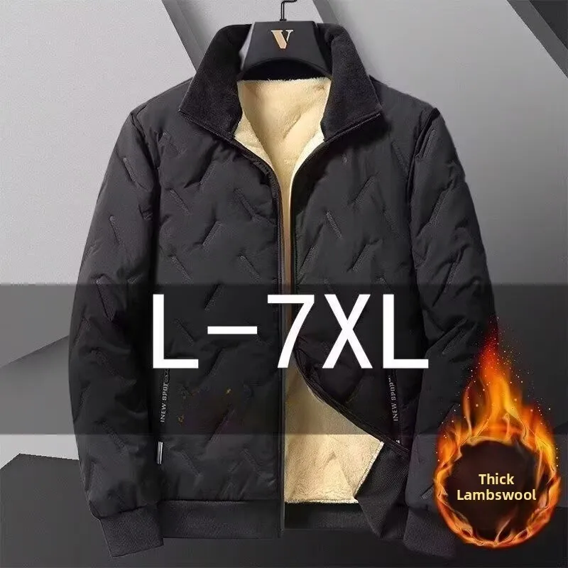 

Lamb Velvet Fce Lined Thiened Cotton Jaet Мужская зимняя теплая свободная верхняя одежда из полиэфирного волокна с застежкой-молнией...